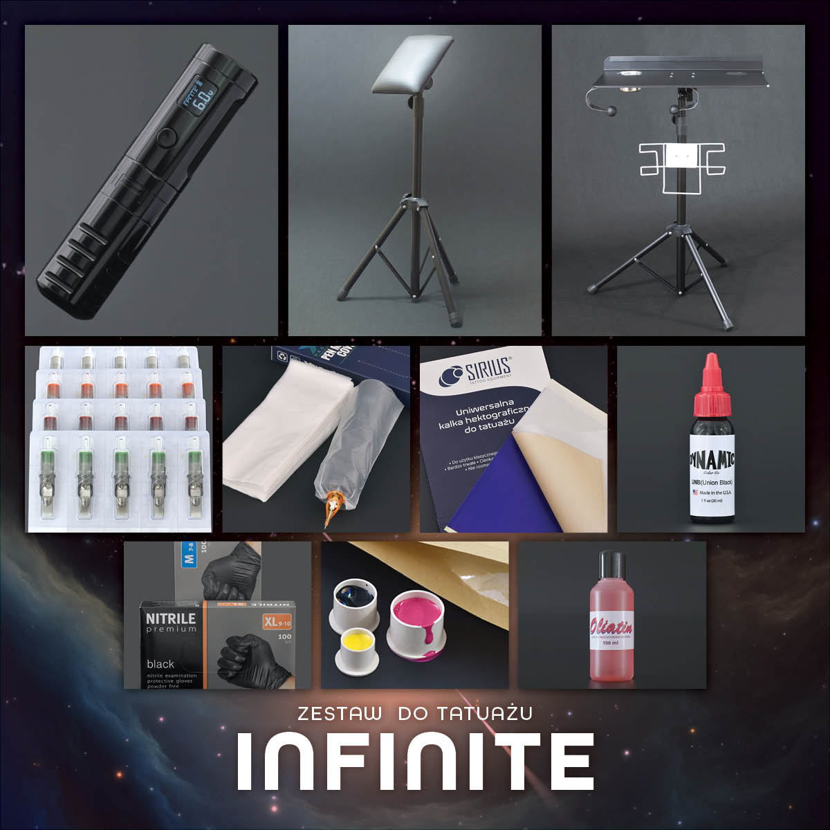 Zestaw do tatuażu Infinite z maszynką bezprzewodową