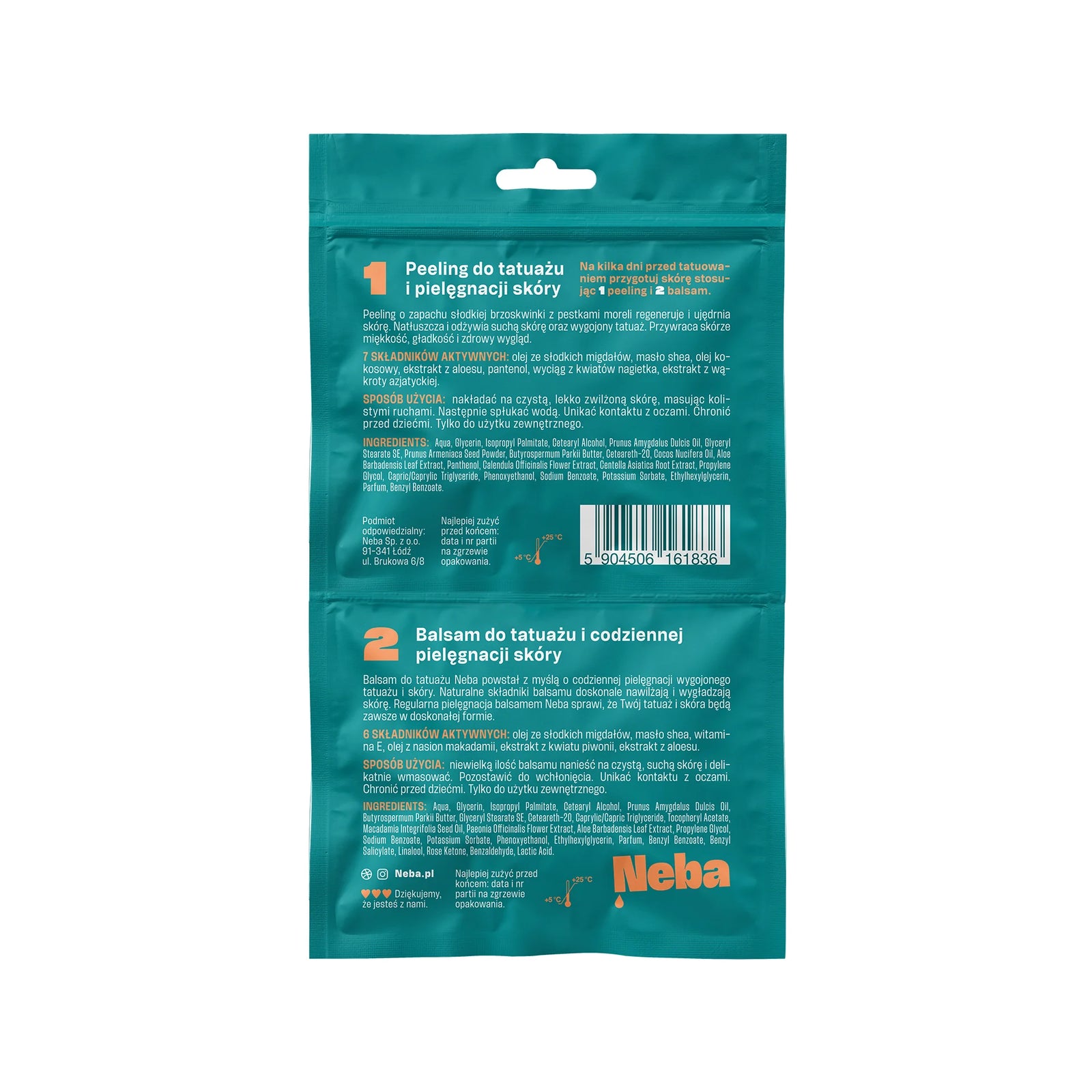 Neba peeling i balsam do tatuażu