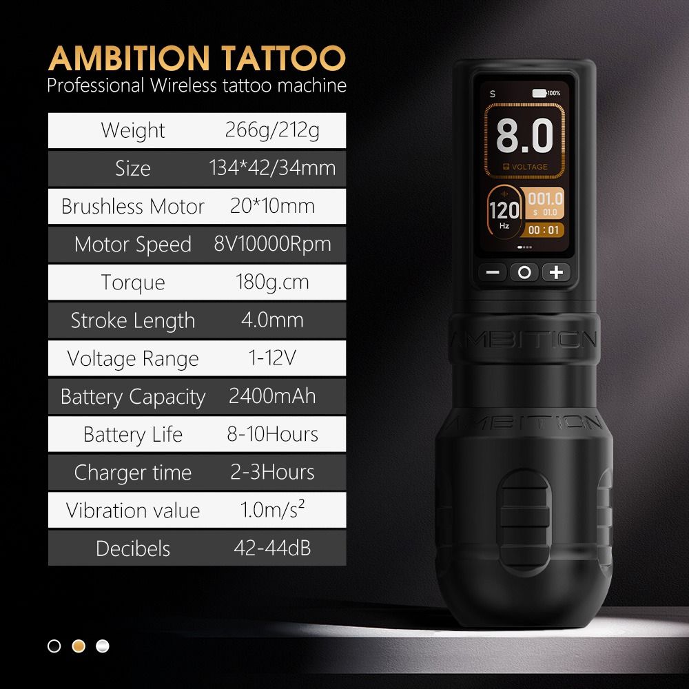 Ambition Torden Max bezprzewodowa maszynka do tatuażu pen wymienny skok 3.5-4.0 mm