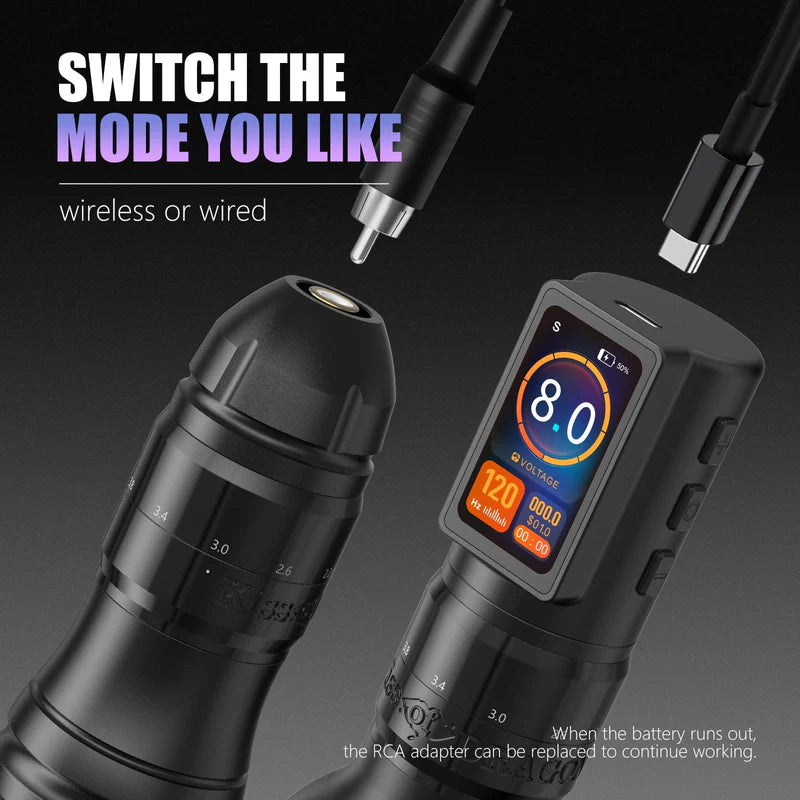 Ambition Traveler T2 bezprzewodowa maszynka do tatuażu pen regulowany skok 2.2-4.2 mm