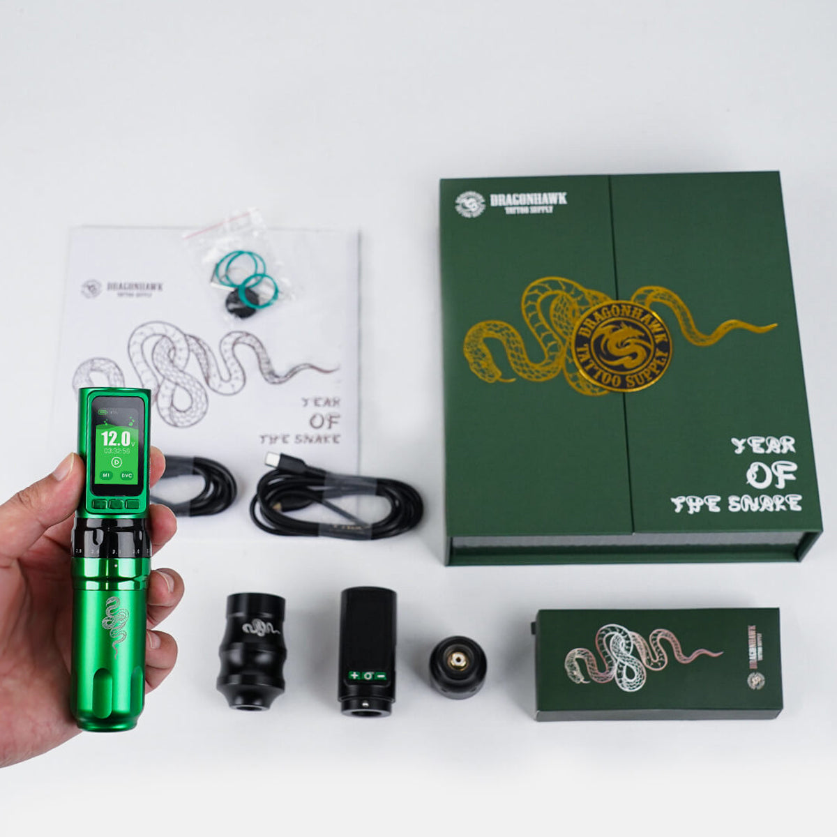 Dragonhawk Fold Pro Year of Snake bezprzewodowa maszynka do tatuażu pen regulowany skok 2.4-4.2 mm