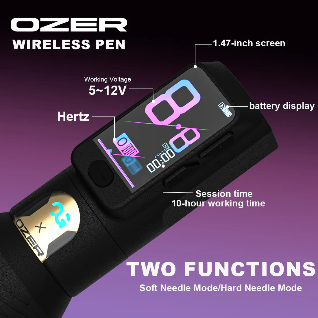 Ozer x OG Fury 2 bezprzewodowa maszynka do tatuażu pen 4.2 mm