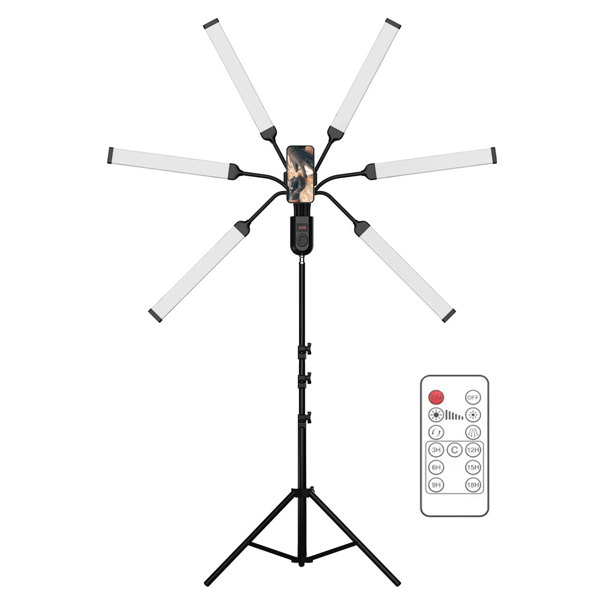 Lampa LED do tatuażu na statywie z 6 ramionami