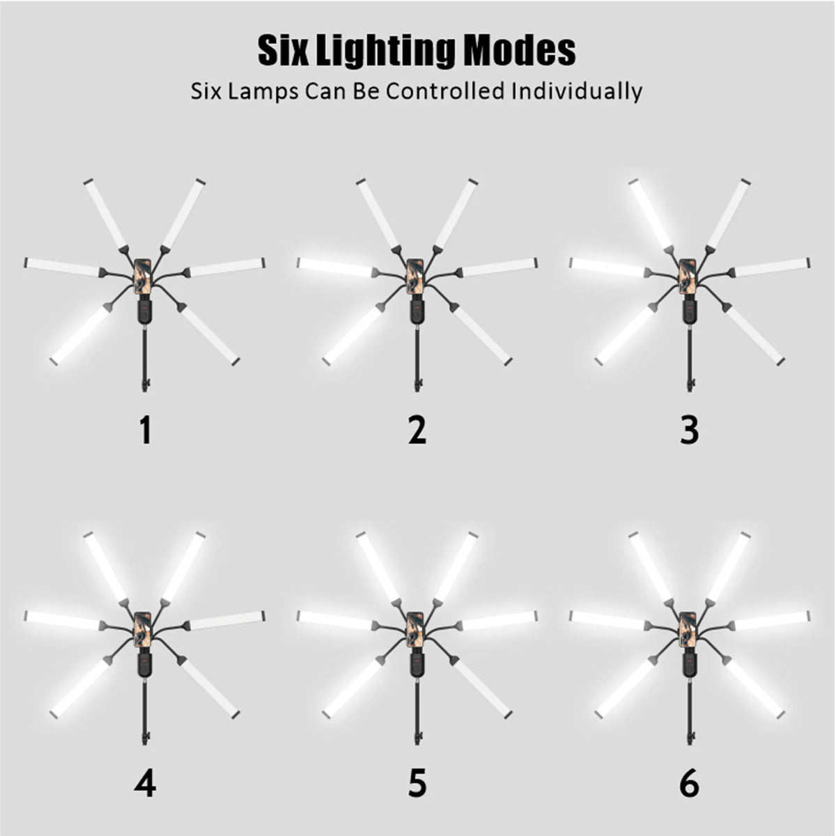 Lampa LED do tatuażu na statywie z 6 ramionami