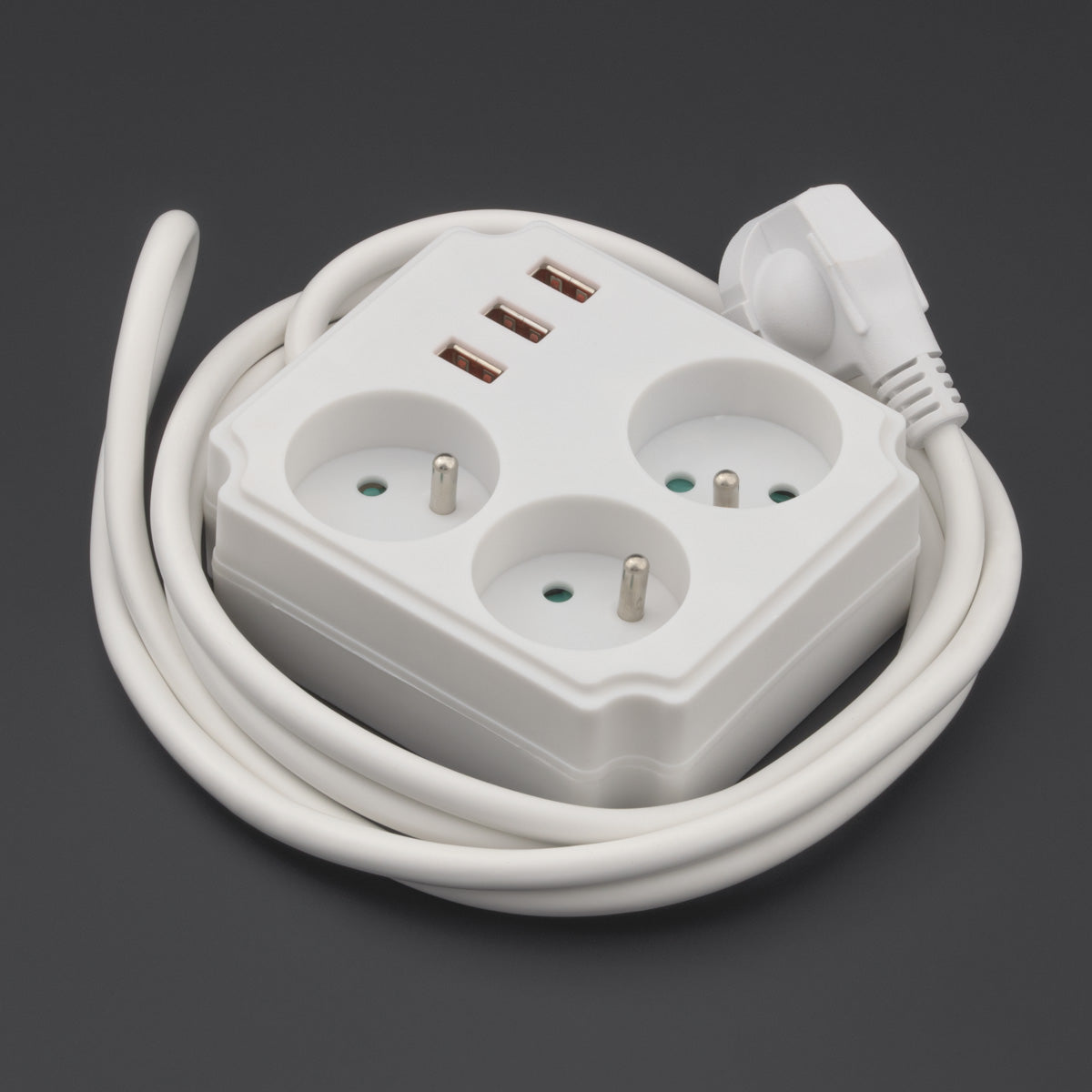 Listwa zasilająca 3 gniazda 3 USB