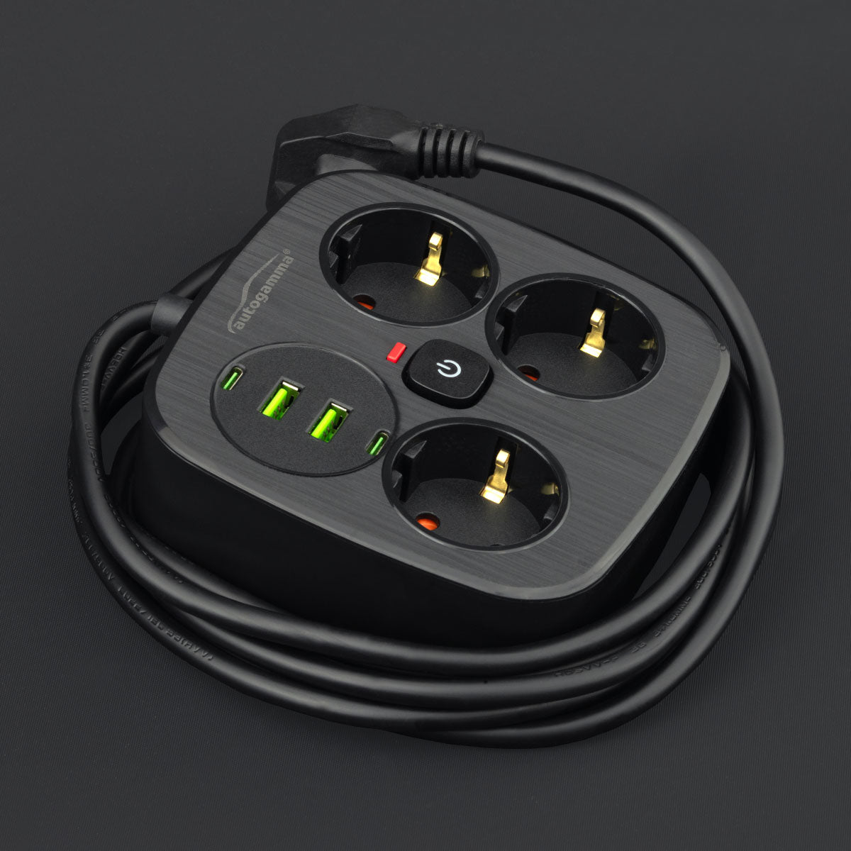 Listwa zasilająca 3 gniazda 2 USB 2 USB-C