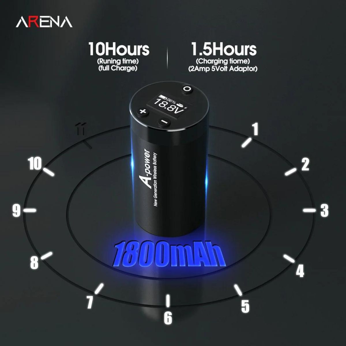 Arena A-Power bezprzewodowa maszynka do tatuażu pen 3.5 mm