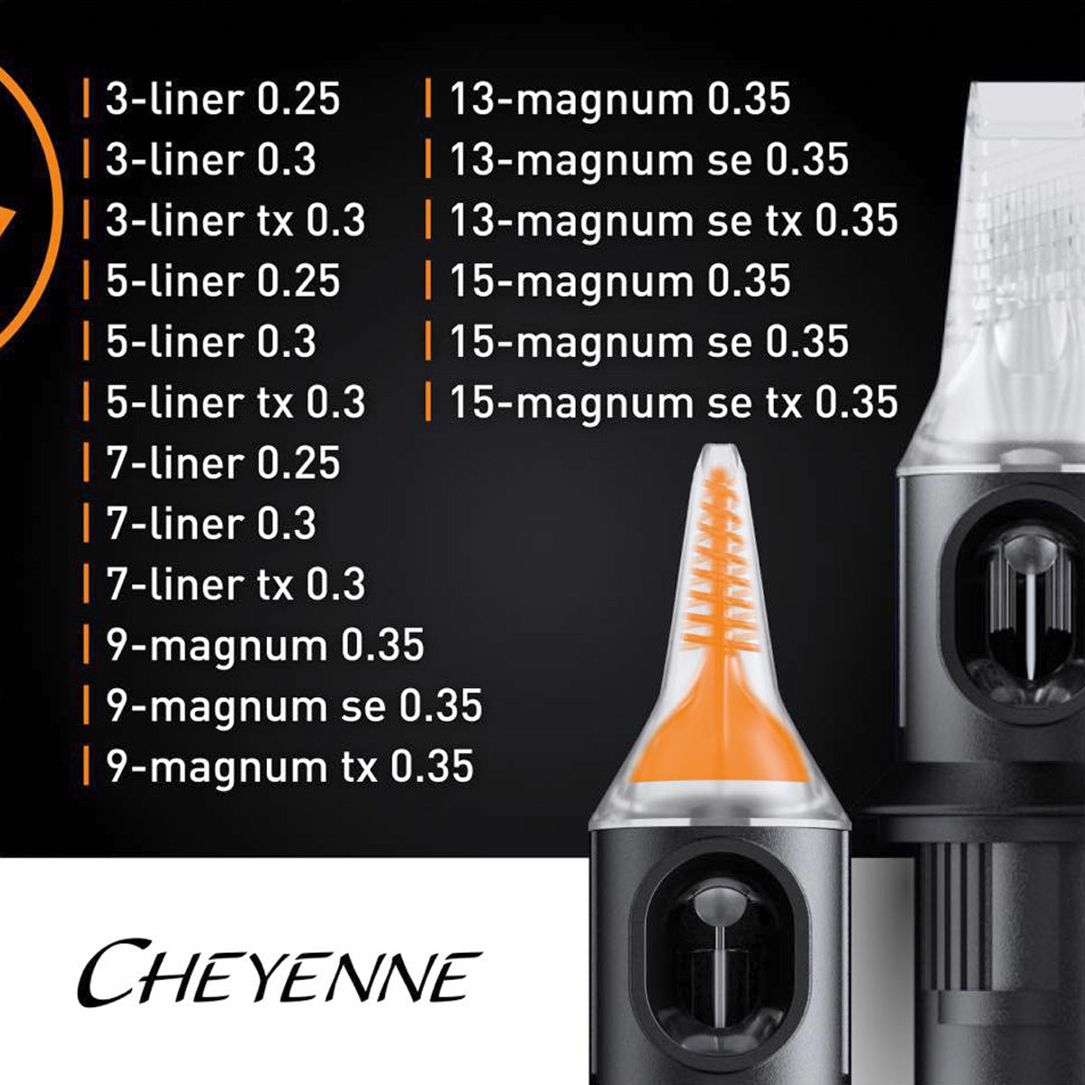 Cheyenne Cappilary kartridże Round Liner RL 20 szt.