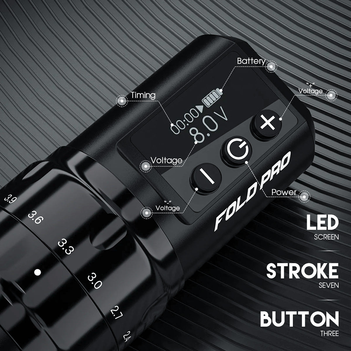 Dragonhawk Fold Pro bezprzewodowa maszynka do tatuażu pen regulowany skok 2.4-4.2 mm