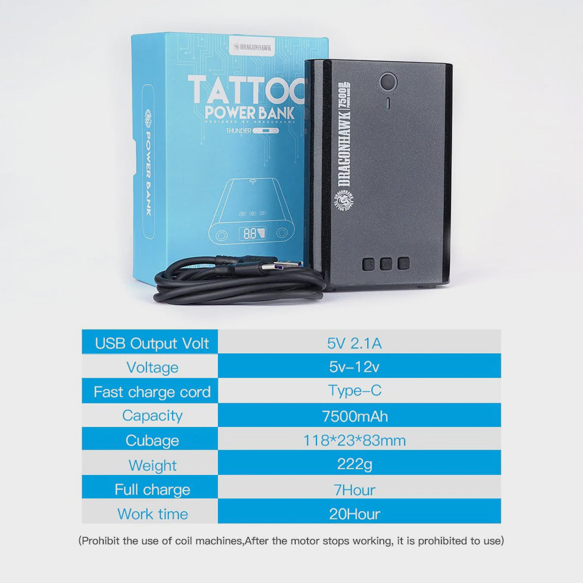 Dragonhawk Powerbank przenośny zasilacz do tatuażu
