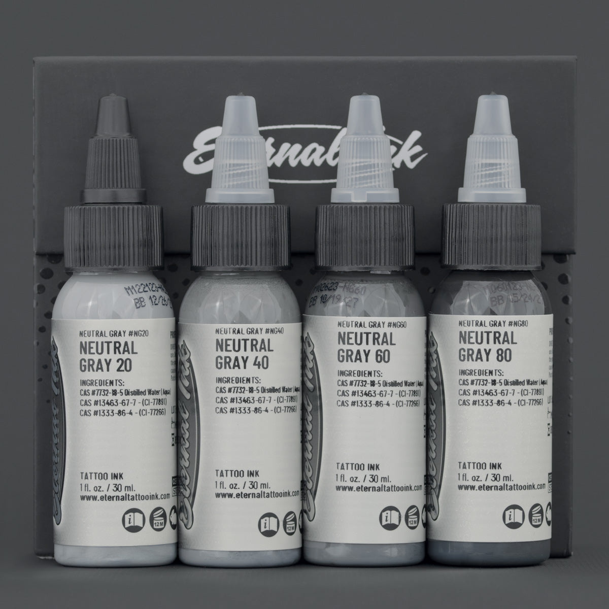 Eternal Ink Neutral Gray zestaw tuszy artystycznych 4 szt.