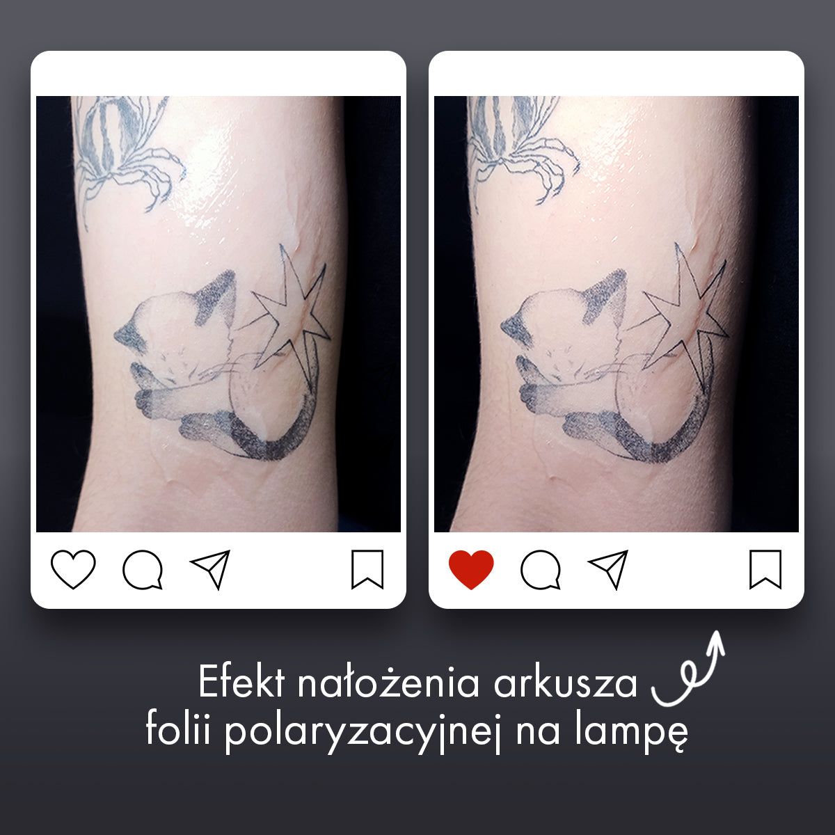 Folia polaryzacyjna A4 do fotografii tatuaży