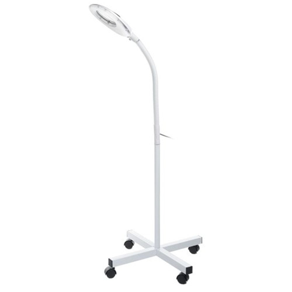 Lampa LED z lupą do tatuażu na statywie z kółkami