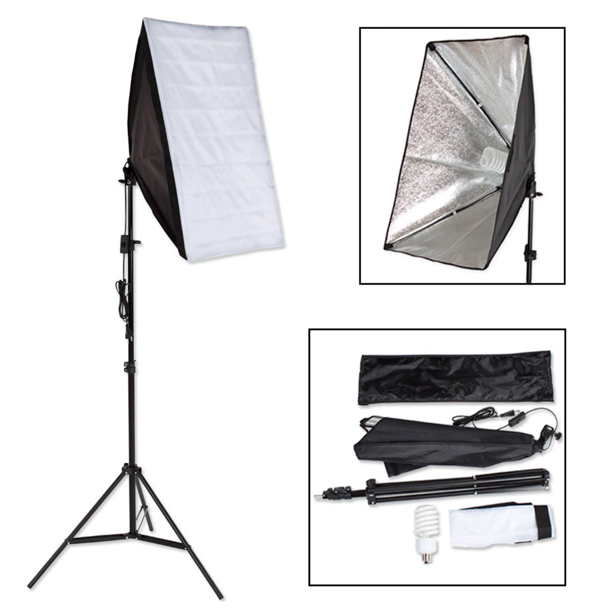 Lampa studyjna do tatuażu z softboxem na statywie