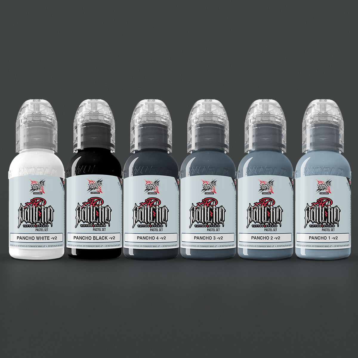 World Famous Limitless A.D. Pancho Pastel V2 zestaw tuszy do tatuażu 6 szt.