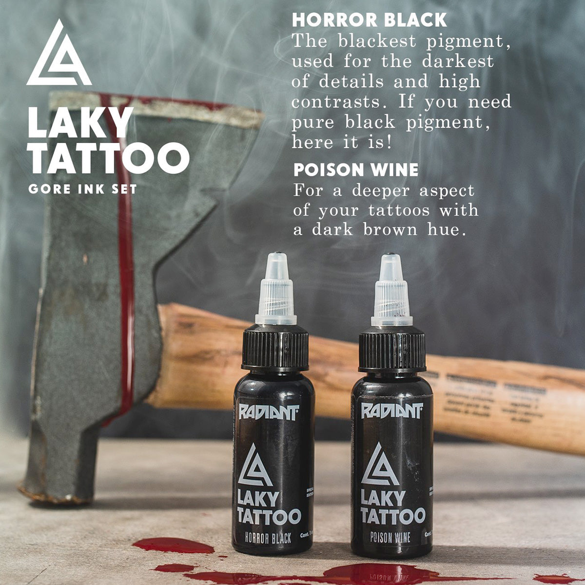 Radiant Laky Tattoo zestaw tuszy artystycznych 9 szt.