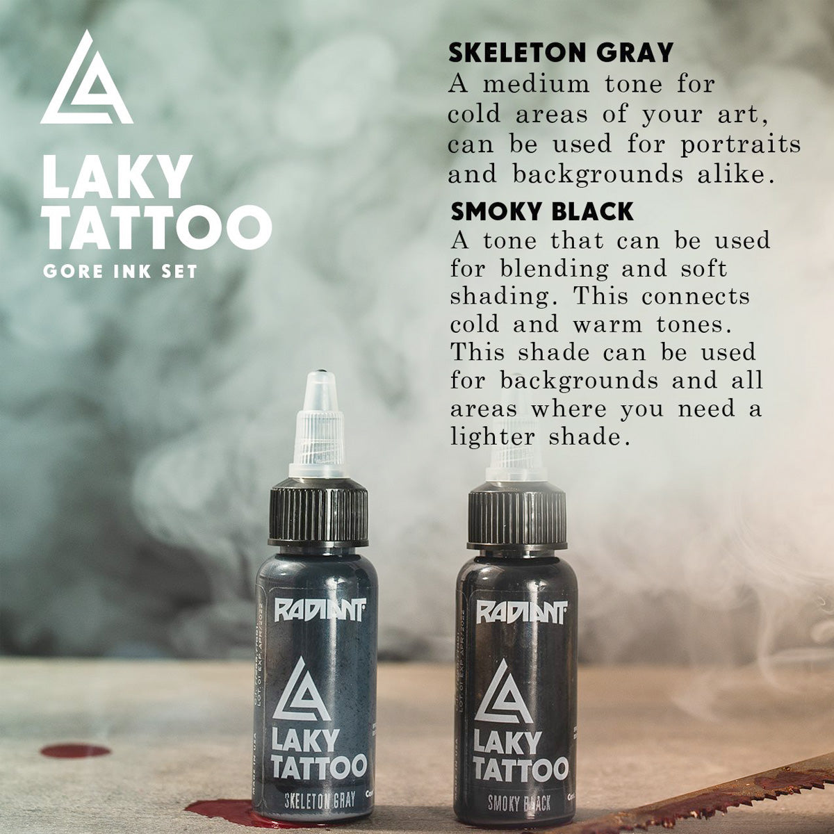 Radiant Laky Tattoo zestaw tuszy artystycznych 9 szt.