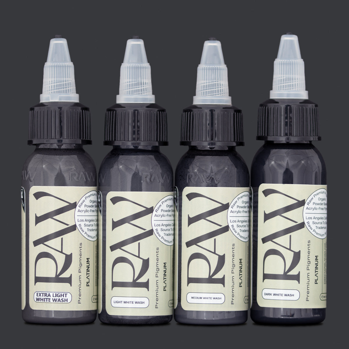 Raw Platinum Whitewash Set tusz do tatuażu 4 szt.